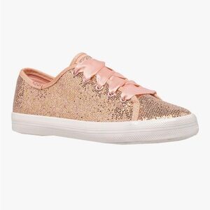 Keds Pink Glitter Sneakers in rose gold